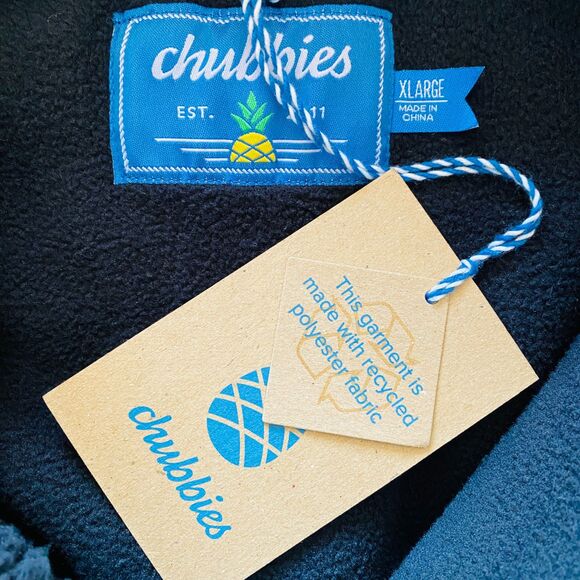 NWT Chubbies Black The Night Fleece Quarter-Zip Warm Pullover Sweatshirt Sz XL - Picture 4 of 12